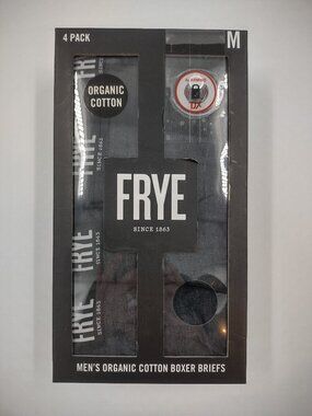 NIP Frye mens black organic cotton boxer briefs 4 pack size Medium